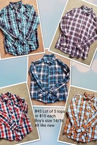 Boy's casual plaid shirts